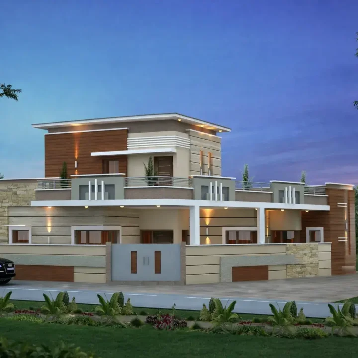 Contemporary Villa Elevation Design – Gurinder Talwan Residence, Rampur