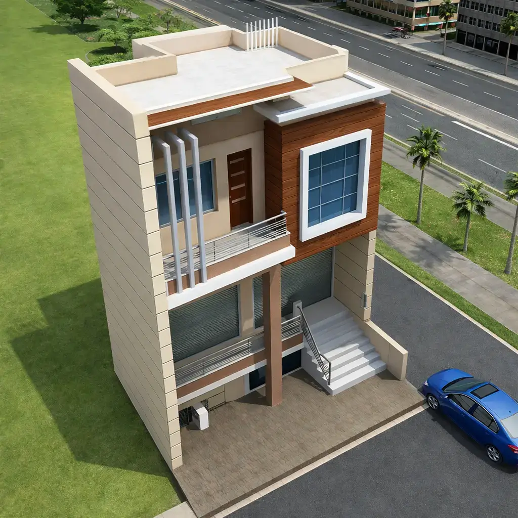 Hothi Shop – Contemporary Commercial Building Elevation Design