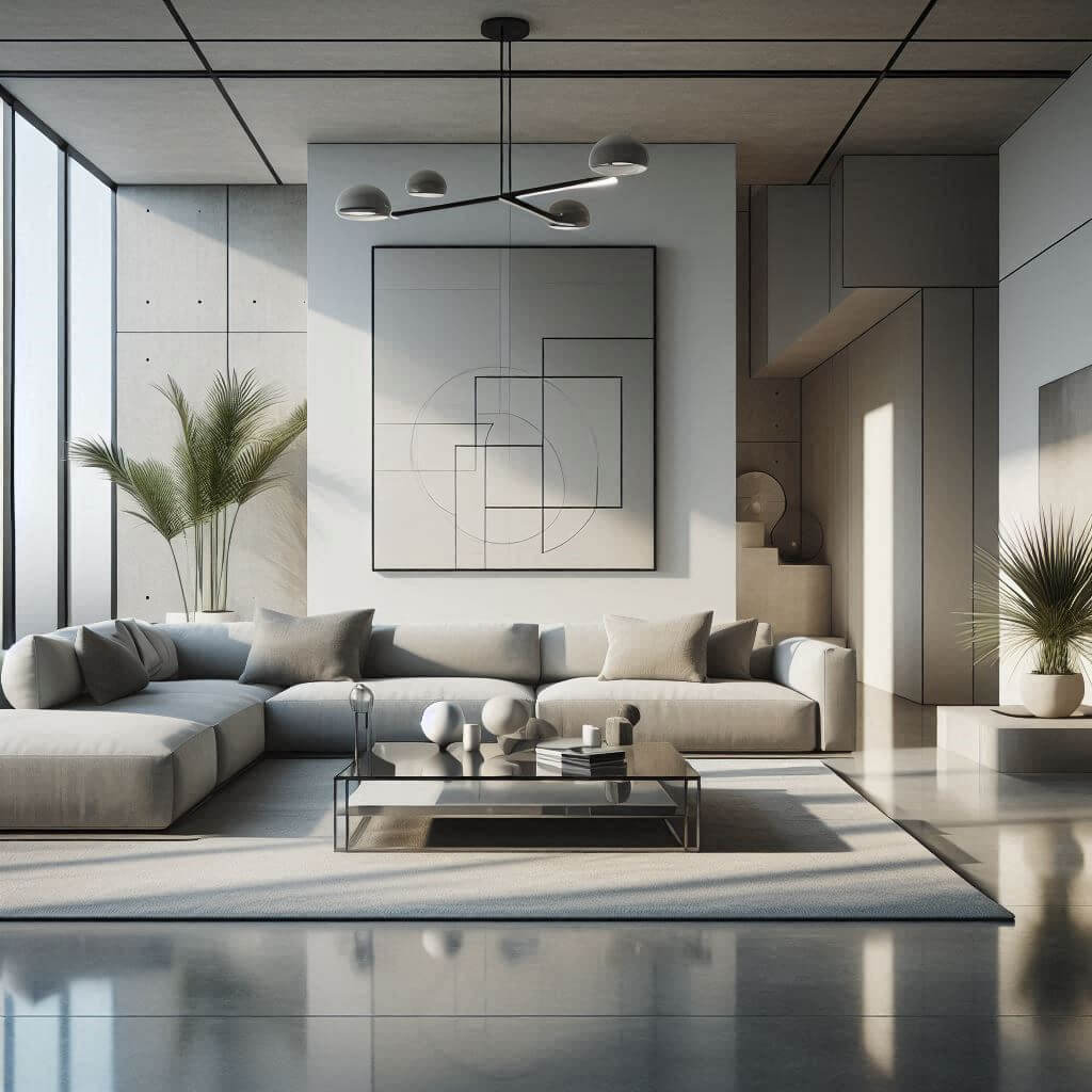 Spacious contemporary living room by Hothi & Co. featuring floor-to-ceiling windows, neutral color palette, and clean minimalist design.