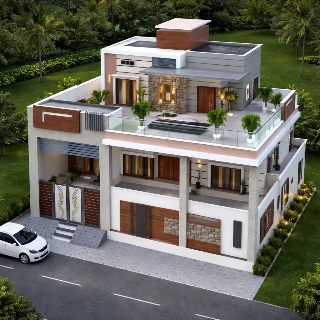 Proposed Modern Residence for S. Ranjit Singh at Village Talwan – Luxury Residential Architecture & Planning