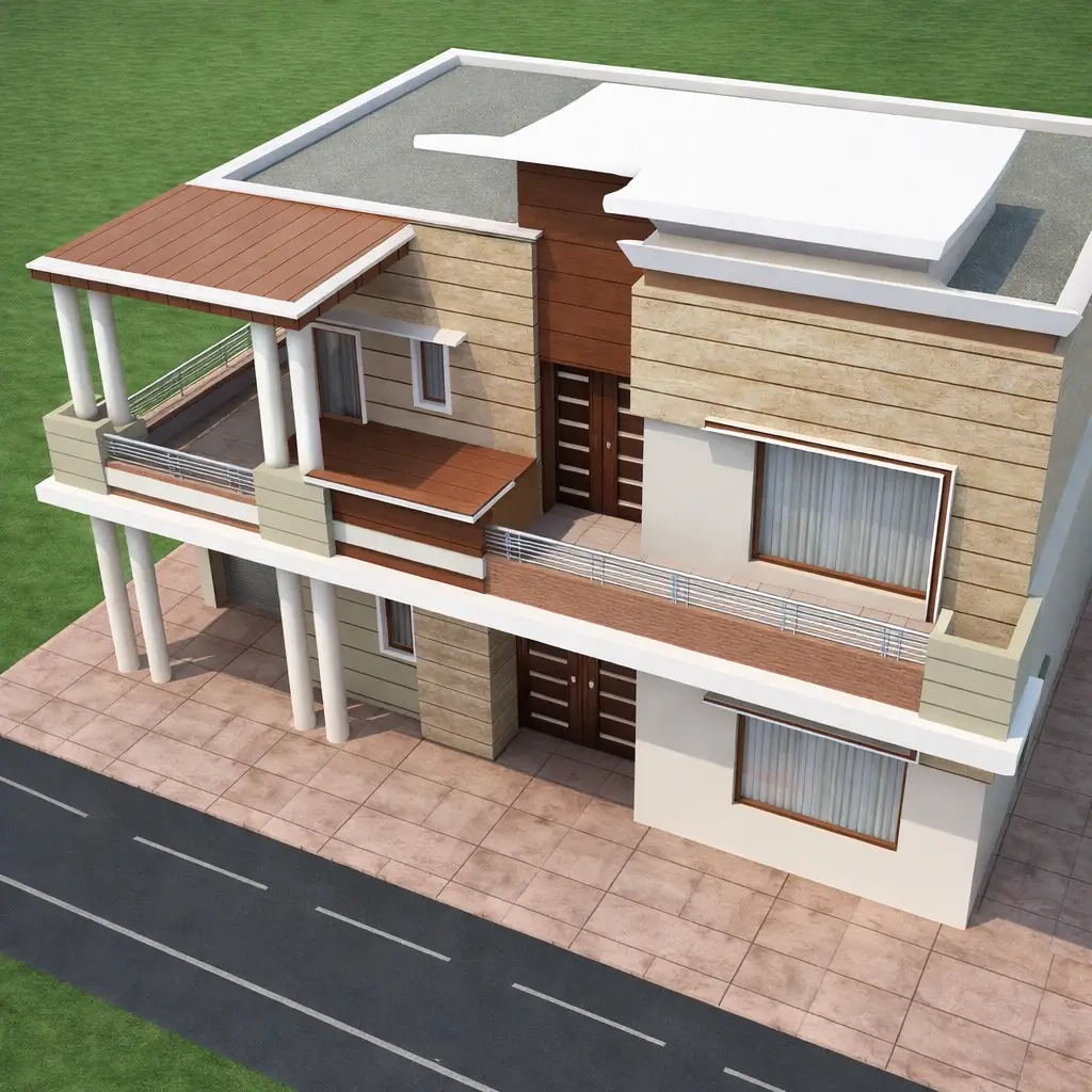 Luxury Contemporary Home Elevation Design | Sidam Hari Singh Residence